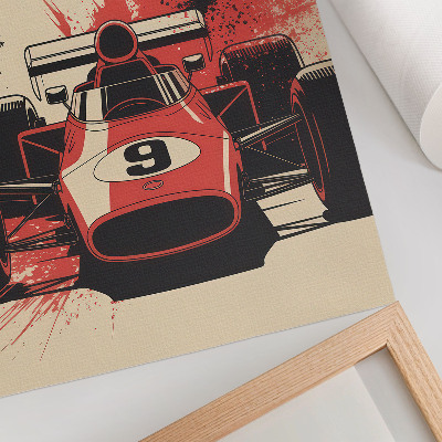 Wandposter Roter und schwarzer Rennwagen in Bewegung