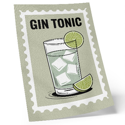 Kunstdruck leinwand Die Aufschrift GIN TONIC grüne und weiße Elemente