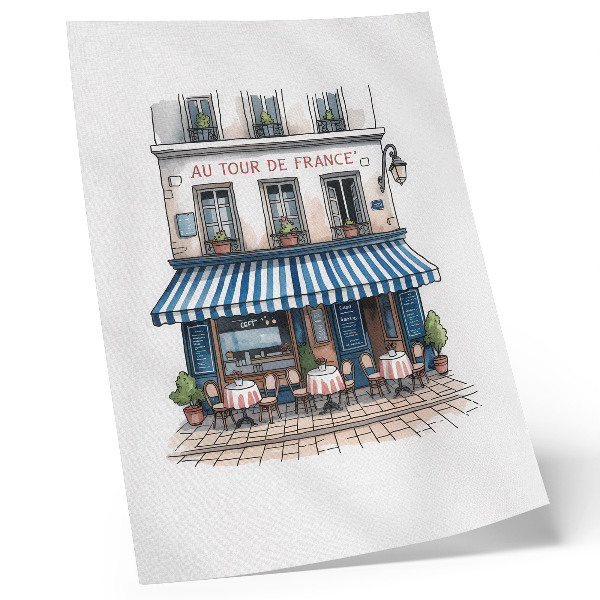 Kunstdruck leinwand Ein charmantes französisches Café mit stimmungsvoller Terrasse