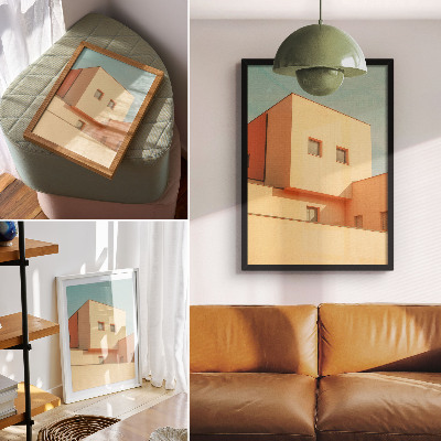 Kunstdruck leinwand Geometrische Architektur, beige Fassade