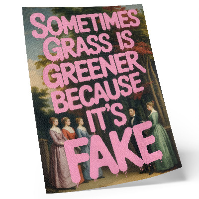 Wandposter Rosa Inschrift Waldzeichen Eleganz Humor