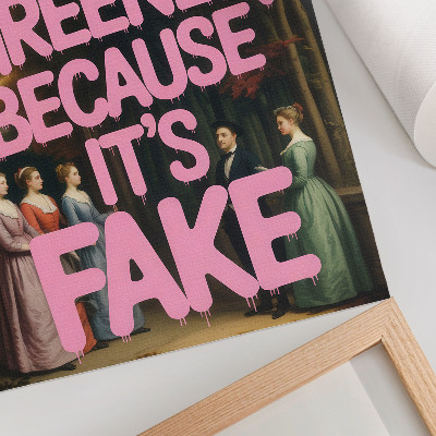 Wandposter Rosa Inschrift Waldzeichen Eleganz Humor