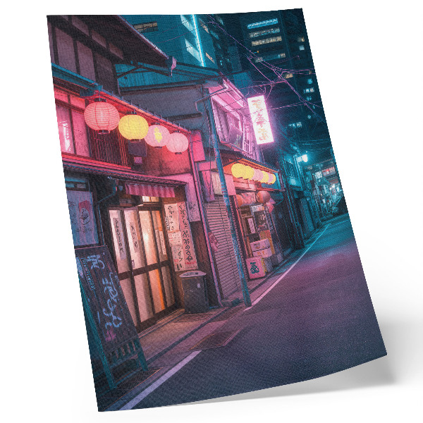 Kunstdruck leinwand Neonlaternen bezaubern die Straßen der Stadt bei Nacht