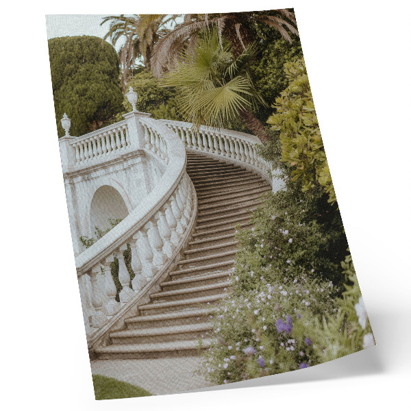 Wandposter Elegante Balustrade, klassisches Grün, Ruhe