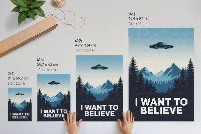 Kunstdruck leinwand UFO-Waldberge, geheimnisvoller moderner Stil