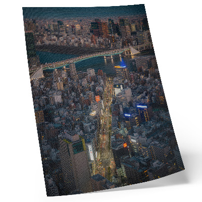 Poster Die Eleganz der nächtlichen Stadt aus Licht und Spiegelungen