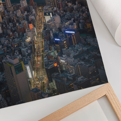 Poster Die Eleganz der nächtlichen Stadt aus Licht und Spiegelungen
