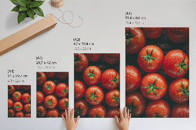 Poster Saftige Tomaten mit Wassertropfen