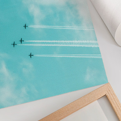 Kunstdruck leinwand Flugzeuge am Himmel in einem modernen dynamischen System