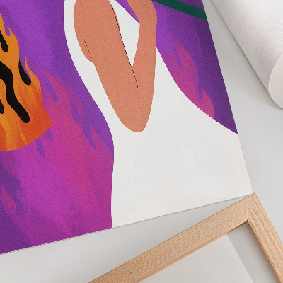 Kunstdruck leinwand Harmonie der Farben, eine Figur in Bewegung, eine außergewöhnliche Aura