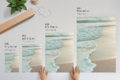 Kunstdruck leinwand Sanfte Wellen plätschern an den Sand, eine ruhige Atmosphäre