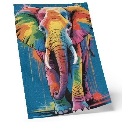 Wandposter Farbenfroher Elefant, kontrastierende Farben, intensive Farben
