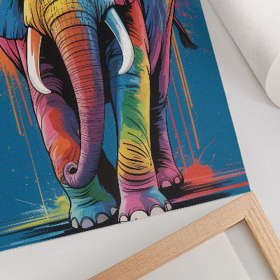 Wandposter Farbenfroher Elefant, kontrastierende Farben, intensive Farben