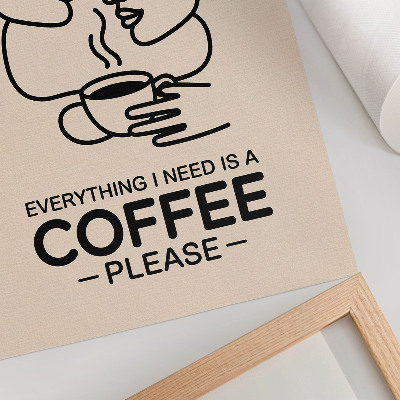 Kunstdruck leinwand Minimalistische Gesichtskonturen, eine Tasse Kaffee