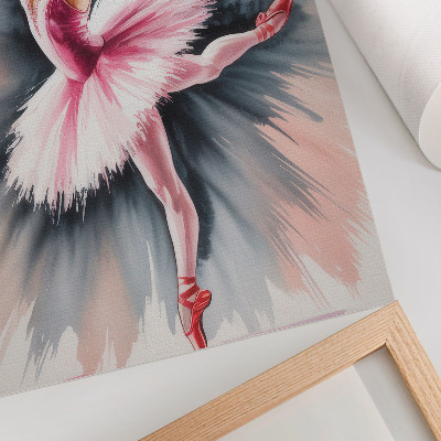 Wandposter Ballerina in Pink vor dynamischem Hintergrund
