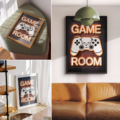 Wandposter Neon-Schild-Controller, schwarzer Hintergrund