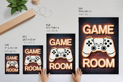 Wandposter Neon-Schild-Controller, schwarzer Hintergrund