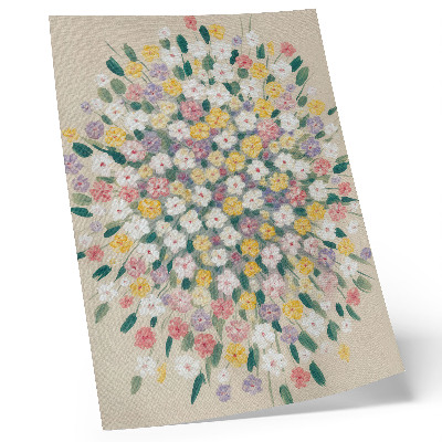 Poster Bunte Blumen, pastellfarbene Blätter, Frische