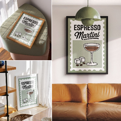 Poster Espresso Martini-Grafiken im Vintage-Stil