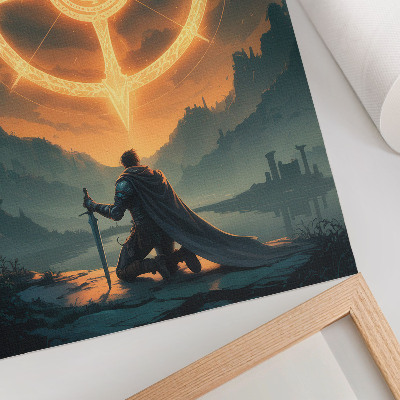 Wandposter Bezaubernde Landschaft, magisches Symbol, Ritter