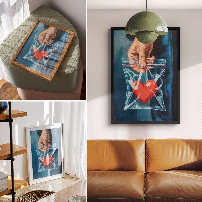Kunstdruck leinwand Starke Kontraste von Rot und Blau, moderner Stil