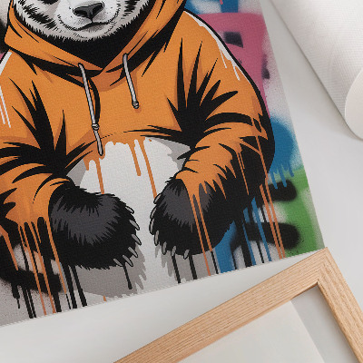 Kunstdruck leinwand Panda im Graffiti-Sweatshirt, Streetstyle