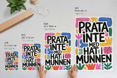 Kunstdruck leinwand Schwarze Buchstaben, bunte Striche, moderner Stil