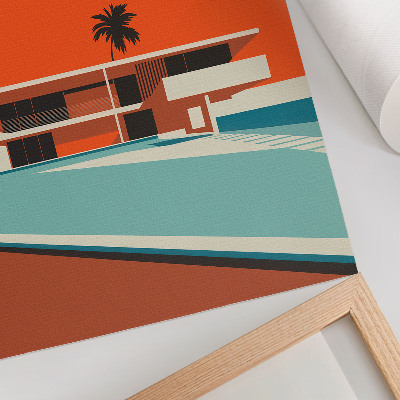 Poster Villa Orange Sky – Minimalistische Komposition