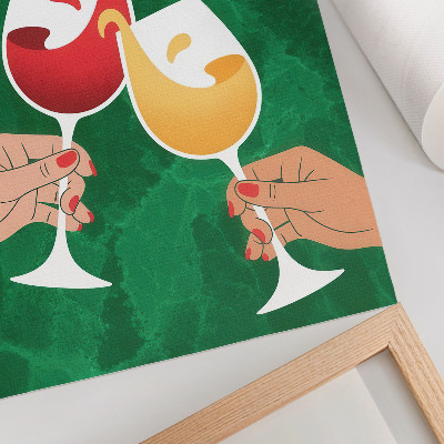 Poster Bunte Brillen, grüner Hintergrund, dynamischer Stil