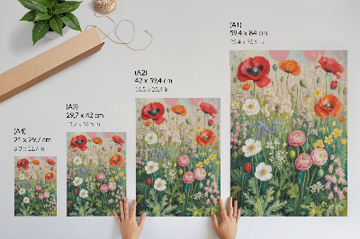 Poster Ein farbenprächtiges Blumenmeer voller Leben und Energie