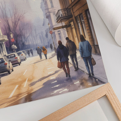Poster Winterbäume in der Stadt, friedliche Atmosphäre