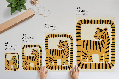 Poster Tiger im Grafikstil mit intensiven Farben