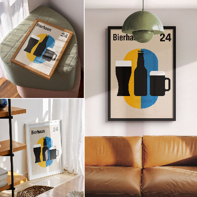Poster Kontrastierende Farben und geometrische Formen