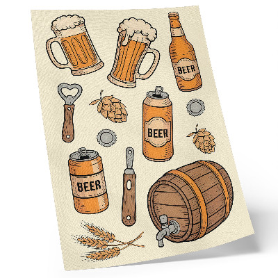 Kunstdruck leinwand Bier-Elemente, Retro-Gemütlichkeitsatmosphäre, Vintage-Stil