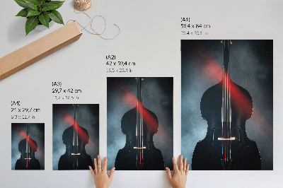 Wandposter Dunkler Hintergrund, rote Akzente, Kontrast