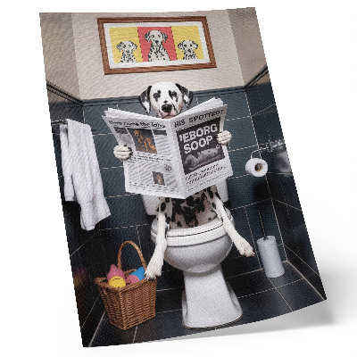 Wandposter Dalmatiner liest Zeitung, farbenfrohe Pop-Art