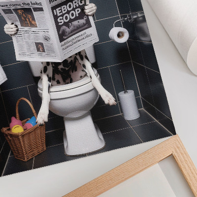 Wandposter Dalmatiner liest Zeitung, farbenfrohe Pop-Art