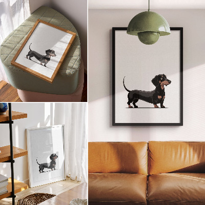 Kunstdruck leinwand Schwarz-weißes Motiv mit einer Zeichnung eines Hundes