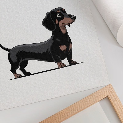 Kunstdruck leinwand Schwarz-weißes Motiv mit einer Zeichnung eines Hundes
