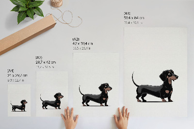 Kunstdruck leinwand Schwarz-weißes Motiv mit einer Zeichnung eines Hundes