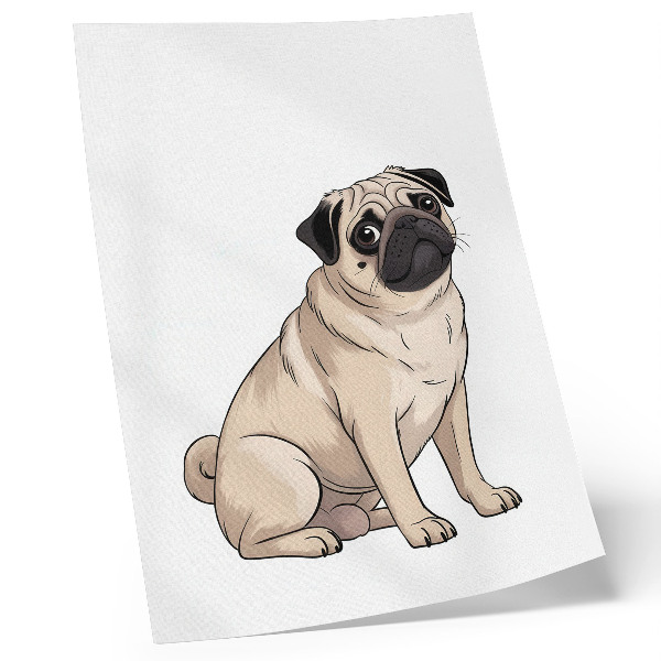 Wandposter Porträt eines Hundes, illustrativer Stil, zarte Farben