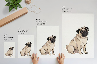 Wandposter Porträt eines Hundes, illustrativer Stil, zarte Farben