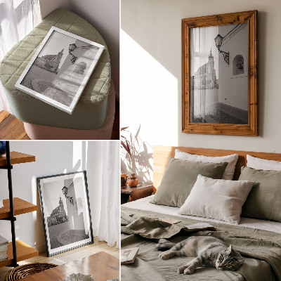 Wandposter Eleganz und Symmetrie der Architektur in Schwarz und Weiß