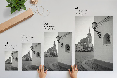 Wandposter Eleganz und Symmetrie der Architektur in Schwarz und Weiß