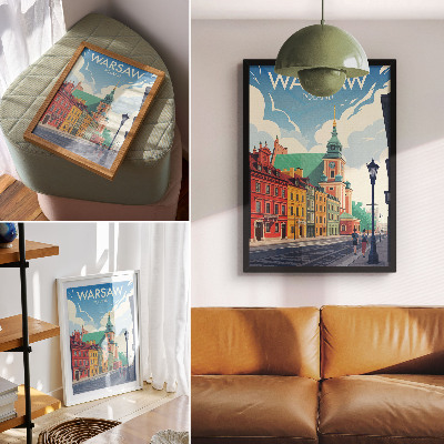 Poster Bunte Mietshäuser, blauer Himmel, Architektur