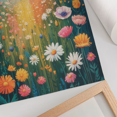 Poster Bunte Blumen, moderner Stil, fröhliche Atmosphäre