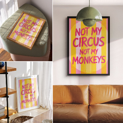 Poster Bunte Streifen und fette Schrift