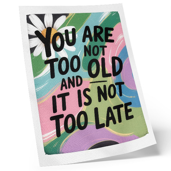 Poster Dynamische Farben. Inspirierender Text. Modernes Flair.
