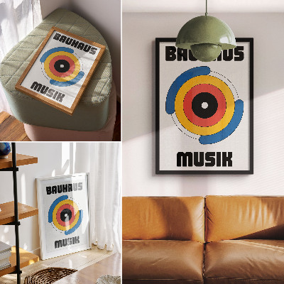 Wandposter Bauhaus-Stil, Kreise, kräftige Farben, Modernität