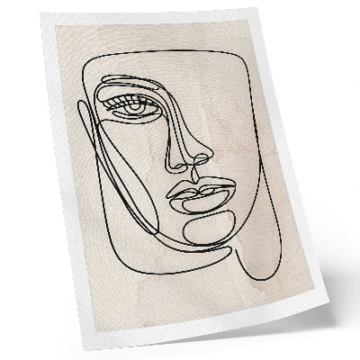 Wandposter Minimalismus Eleganz Gesicht Beige Schwarz